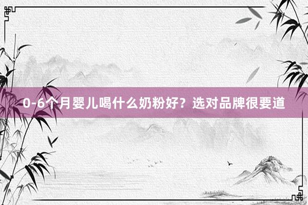 0-6个月婴儿喝什么奶粉好？选对品牌很要道